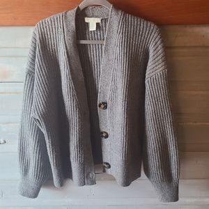 H&M Grey Bubble Sleeve Cardigan